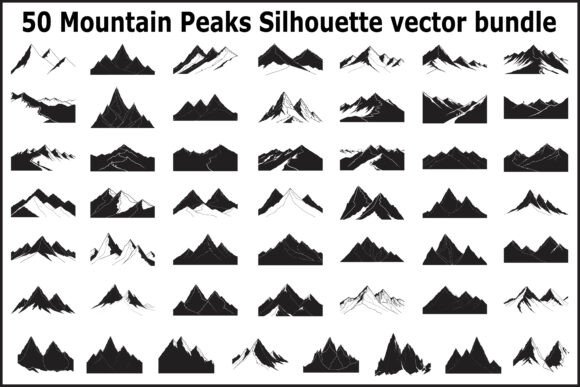 50 Mountain Peaks Silhouette Vector: Graphics & Illustrations for Authentic Outdoor Branding
