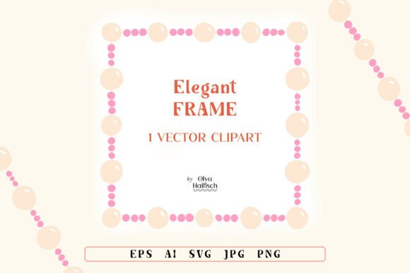 Beaded Pearl Border Frame Vector Clipart