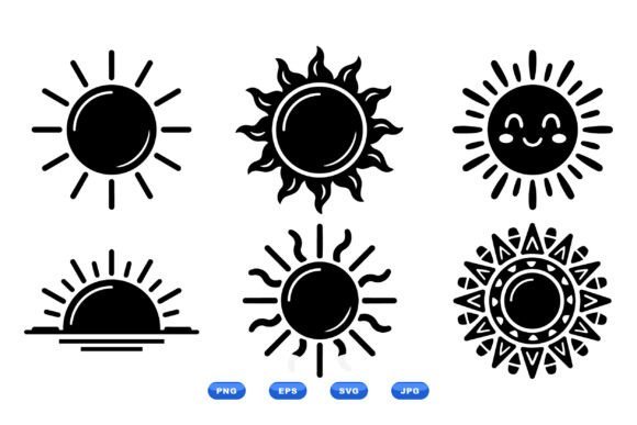 Boho Sun Clipart Collection: Graphics & Illustrations for Warm, Handmade Branding