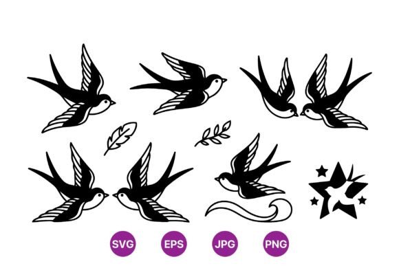 Classic Swallow Bird Clipart Set: Graphics & Illustrations for Handmade Crafters