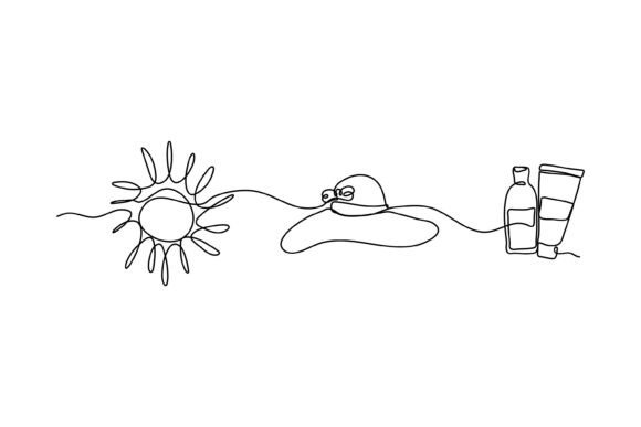 Continuous Line Design of Hat: Graphics & Illustrations