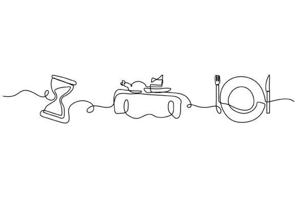 Continuous Line Design of Serve Food