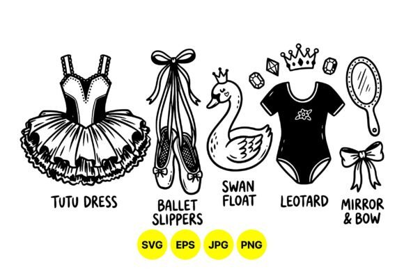 Cute Ballet Dancer Clipart Set: Graphics & Illustrations