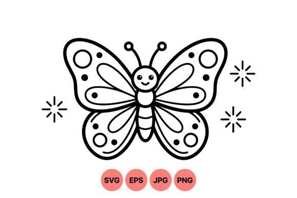Cute Butterfly Line Art SVG: Graphics & Illustrations for Local Branding