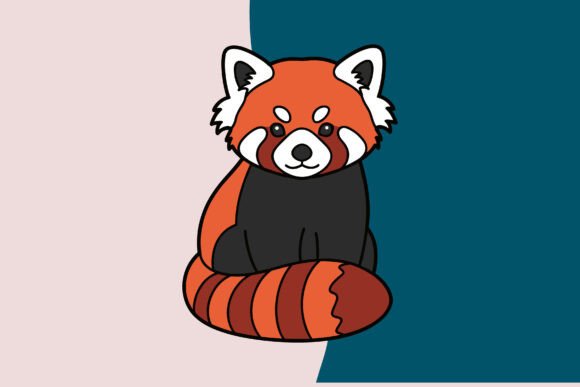 Cute Cartoon Red Panda Illustration for Graphics