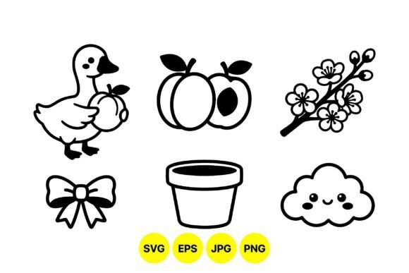 Cute Farm Spring Clipart Set: Graphics & Illustrations for Editorial Charm