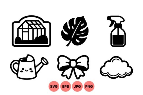 Cute Garden Tool Clipart Set