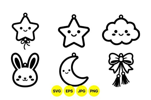 Cute Kawaii Charm SVG Kit: Graphics & Illustrations for Joyful Handmade Brands