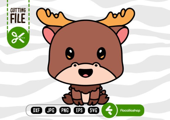 Cute Woodland Creatures - Moose SVG: Graphics & Illustrations