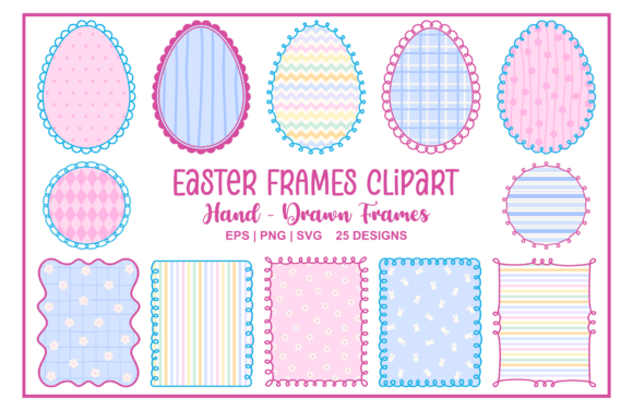 Easter Frames Clipart Bundle PNG SVG: Graphics & Illustrations for Sellers