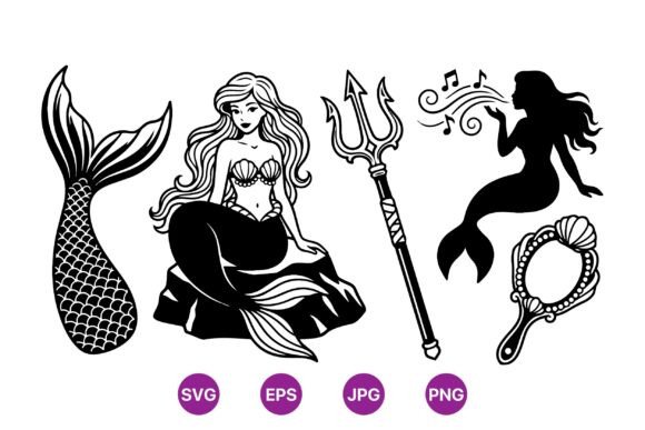 Elegant Mermaid Vector Clipart