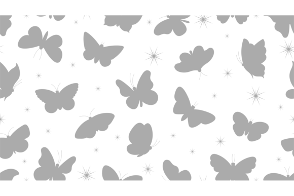 Flying Butterflies Black Silhouettes Pat