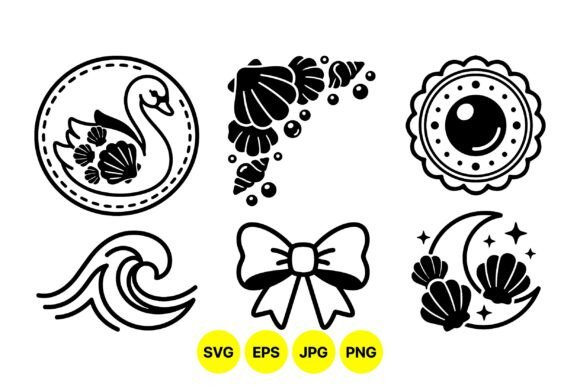 Nautical Ocean Icon Clipart Set: Graphics & Illustrations for Coastal Branding