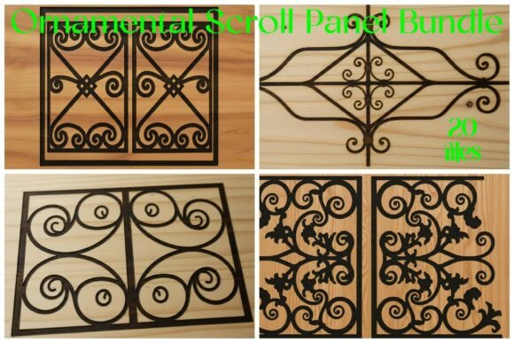 Ornamental Scroll Panel Bundle: Graphics & Illustrations