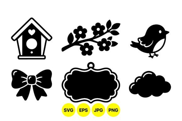Spring Clipart Birdhouse Icons