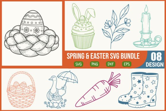 Spring Easter SVG Bundle Egg Nest Bunny Graphics