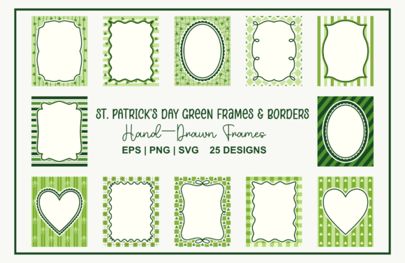 St. Patrick’s Day Green Frames Borders Graphics & Illustrations